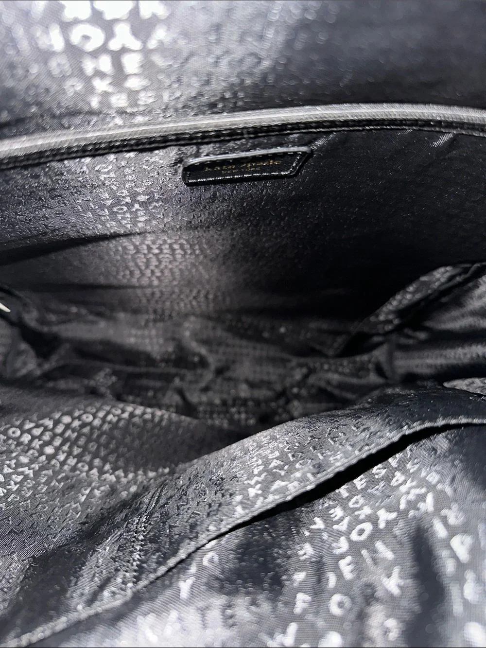 kate spade Black Nylon Backpack with Gold Hardware